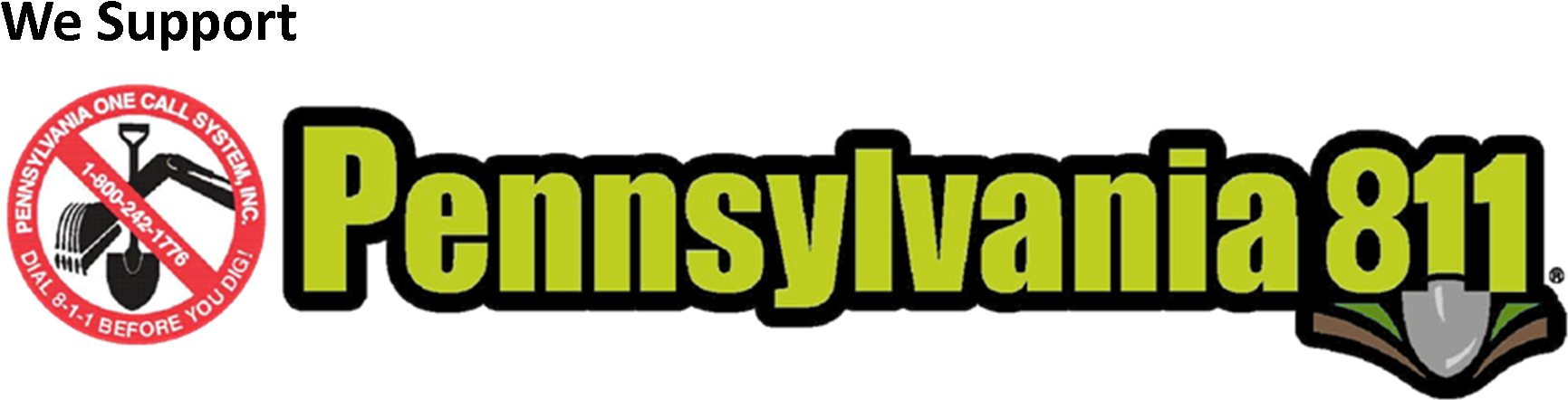 We Support Pennsylvania 811 Web Button - Pennsylvania One Call Logo (1758x478), Png Download