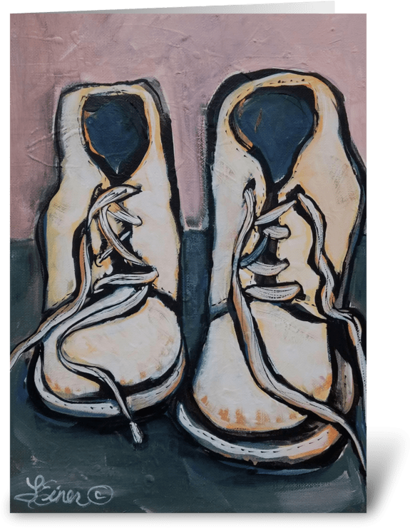 Baby Shoes Greeting Card - Modern Art (700x792), Png Download