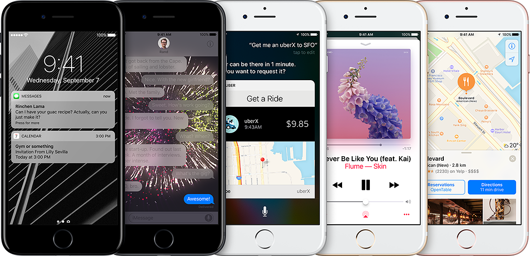 Software Visuals On Multiple Iphones - Iphone 7 (1024x458), Png Download