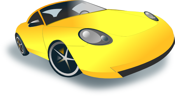 Sports Panda Free Images - Yellow Sports Car Clipart (600x330), Png Download