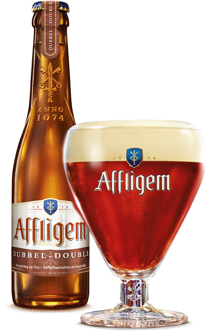 Bottle & Glass Double - Affligem Beer (813x1181), Png Download