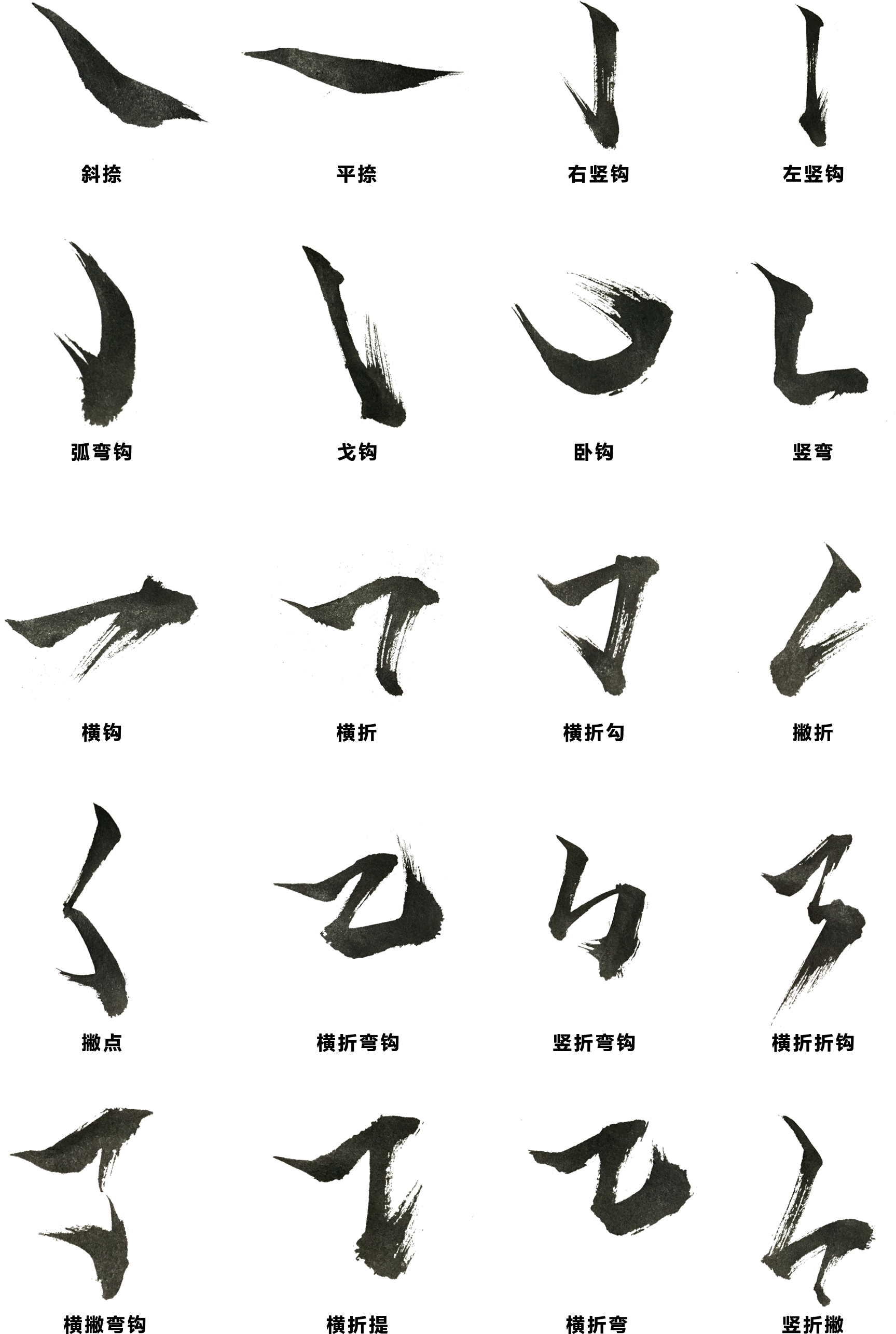 Chinese Character Radicals First Stroke Strokes Art - 書法 筆劃 (2439x3425), Png Download