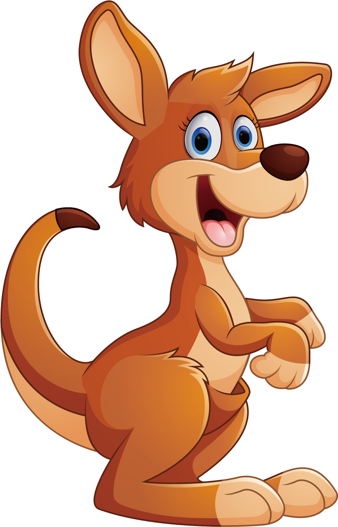 Kangaroo Cartoon Illustration - Free Kangaroo Vector Png (1800x1800), Png Download