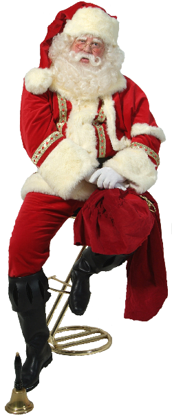 Rechterkant - Santa Transparent Real (249x633), Png Download