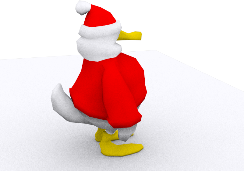 This Is A Very Low Poly Duck Dressed As Santa For Christmas - Cartoon (800x600), Png Download
