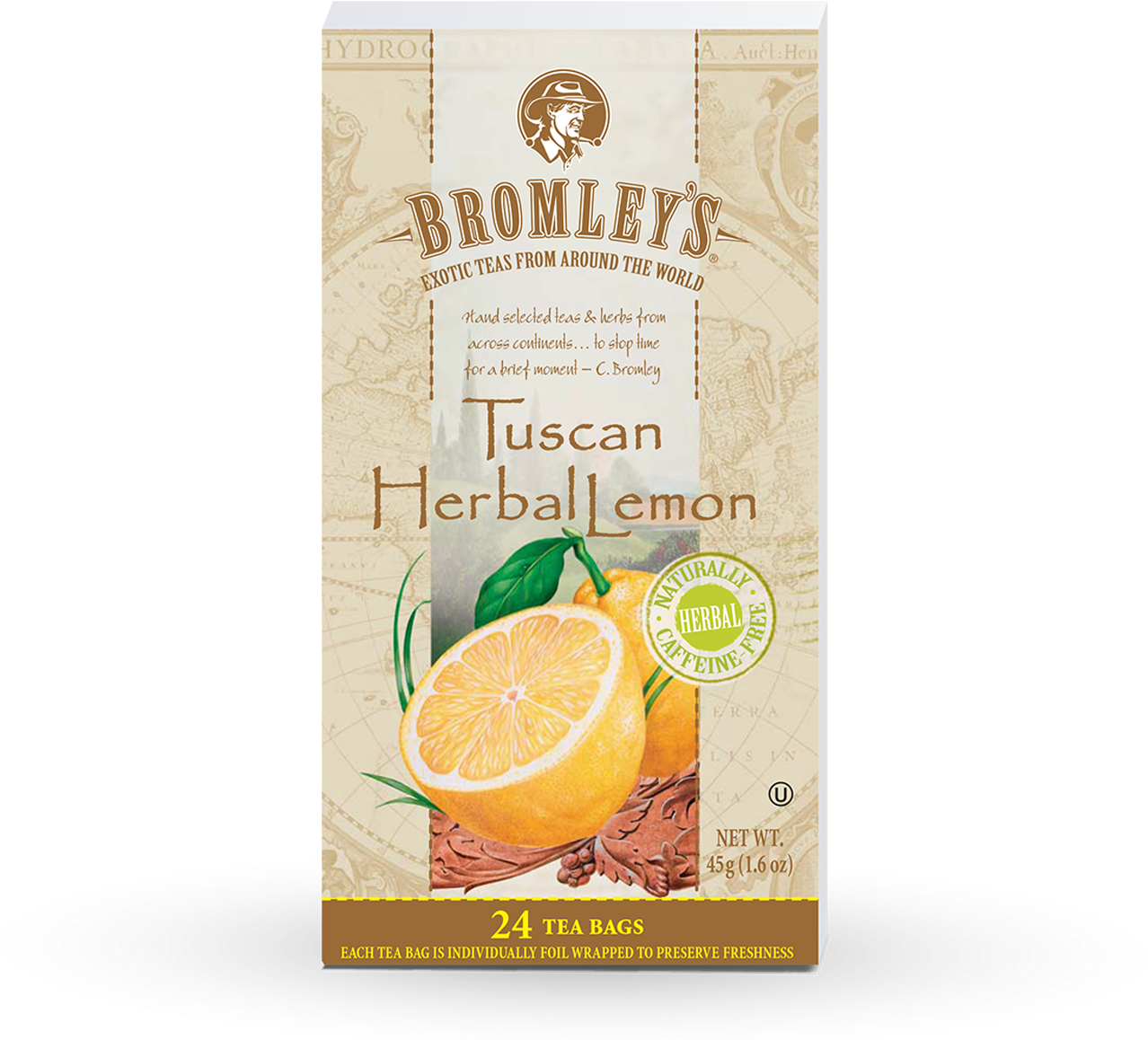 Tuscan Herbal Lemon Tea - Bromley Exotic Green Decaffeinated Tea - 24/box (1650x1219), Png Download