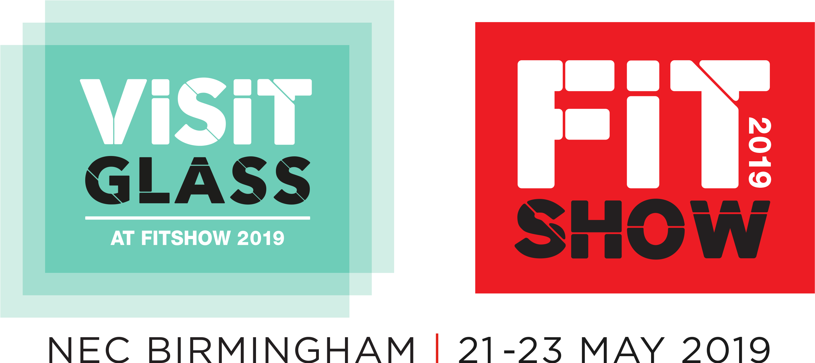 Fit Show & Visit Glass Joint Logo With Date - Fit Show (2758x1322), Png Download