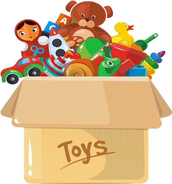 Donate Png Photo - Box With Toys Png (650x651), Png Download