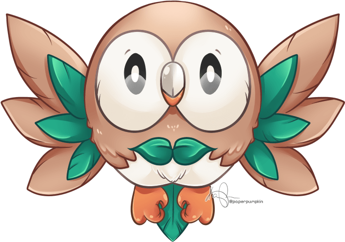 Crush Logo Heart Paperpumpkin-pokemon - Rowlet (877x620), Png Download