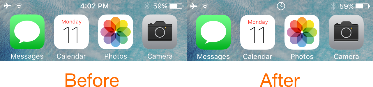Analogstatus Analog Clock In Ios Status Bar - Analogstatus (1280x350), Png Download