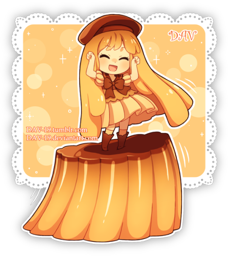 Creme Caramelldansen - Chibi Kawaii Girl Food (500x534), Png Download