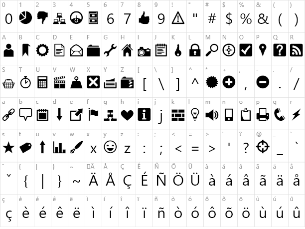 Dingbats Heydings Icons Example Heydings Icons Character - Aliens Font (612x459), Png Download