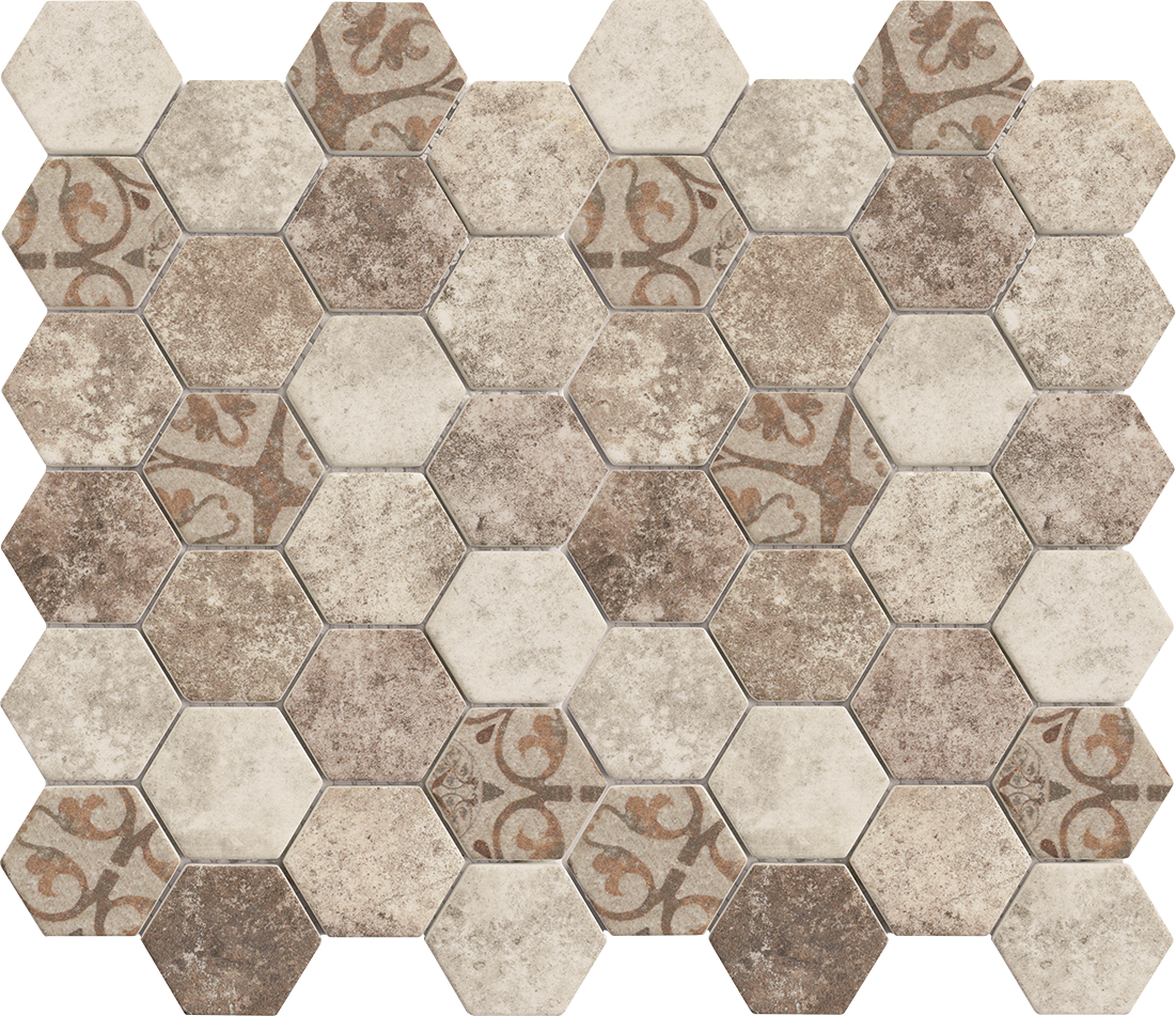 Stone Baroque Beige - Glass Tile (1101x951), Png Download