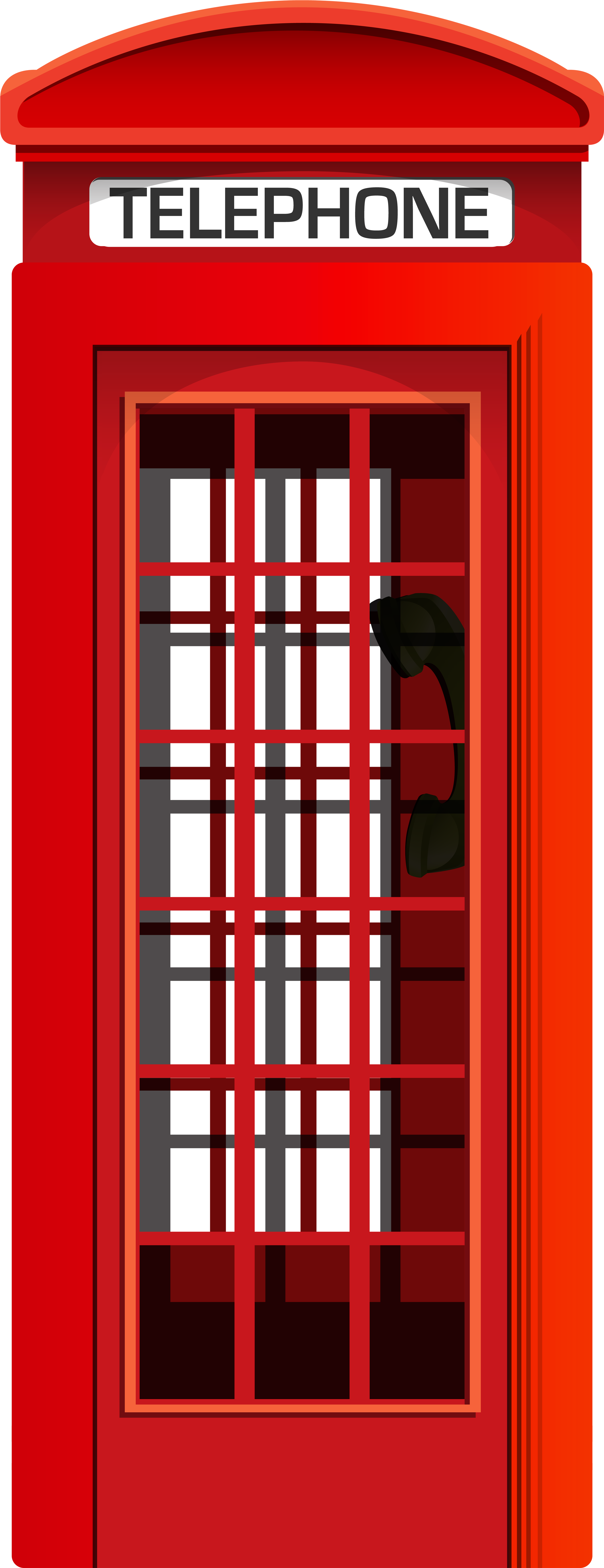 Red Telephone Booth Png Clip Art - Clip Art (3117x8000), Png Download