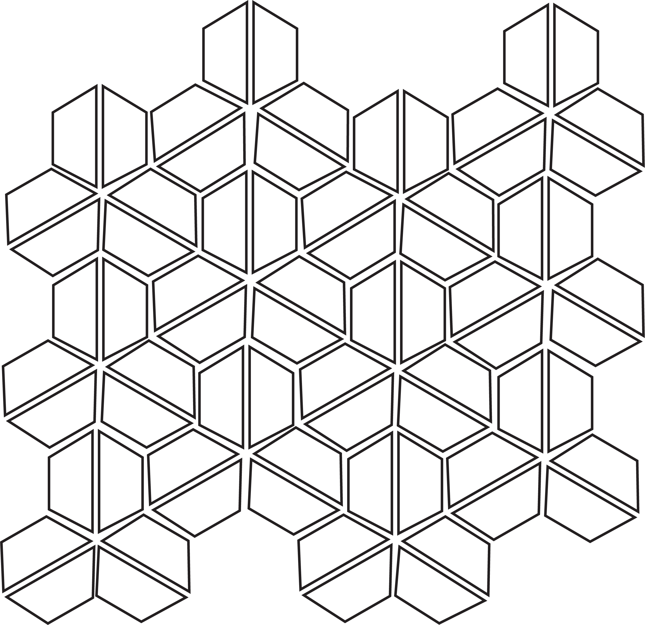 Mini Brick Mosaic*, Half Hexagon Mosaic* - Illustration (2499x2422), Png Download