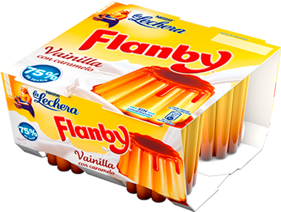 Flan Sabor A Vainilla - Nestle Flanby Flan De Vainilla Pack 4 Unidades 100 (500x400), Png Download
