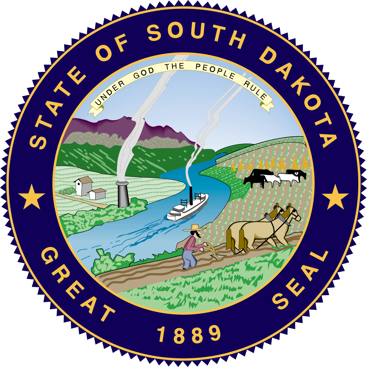 South Dakota Senate Wikipedia - South Dakota Seal (1200x1200), Png Download