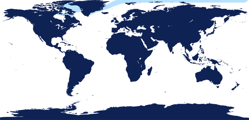 Narwhal Range - World Map Black White (800x386), Png Download