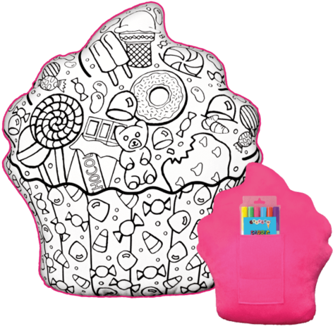 Cupcake Color Me Pillow - Cupcake Pillow To Color (480x480), Png Download