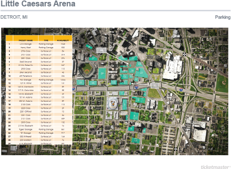 Detroit Red Wings Parking - Detroit (500x500), Png Download