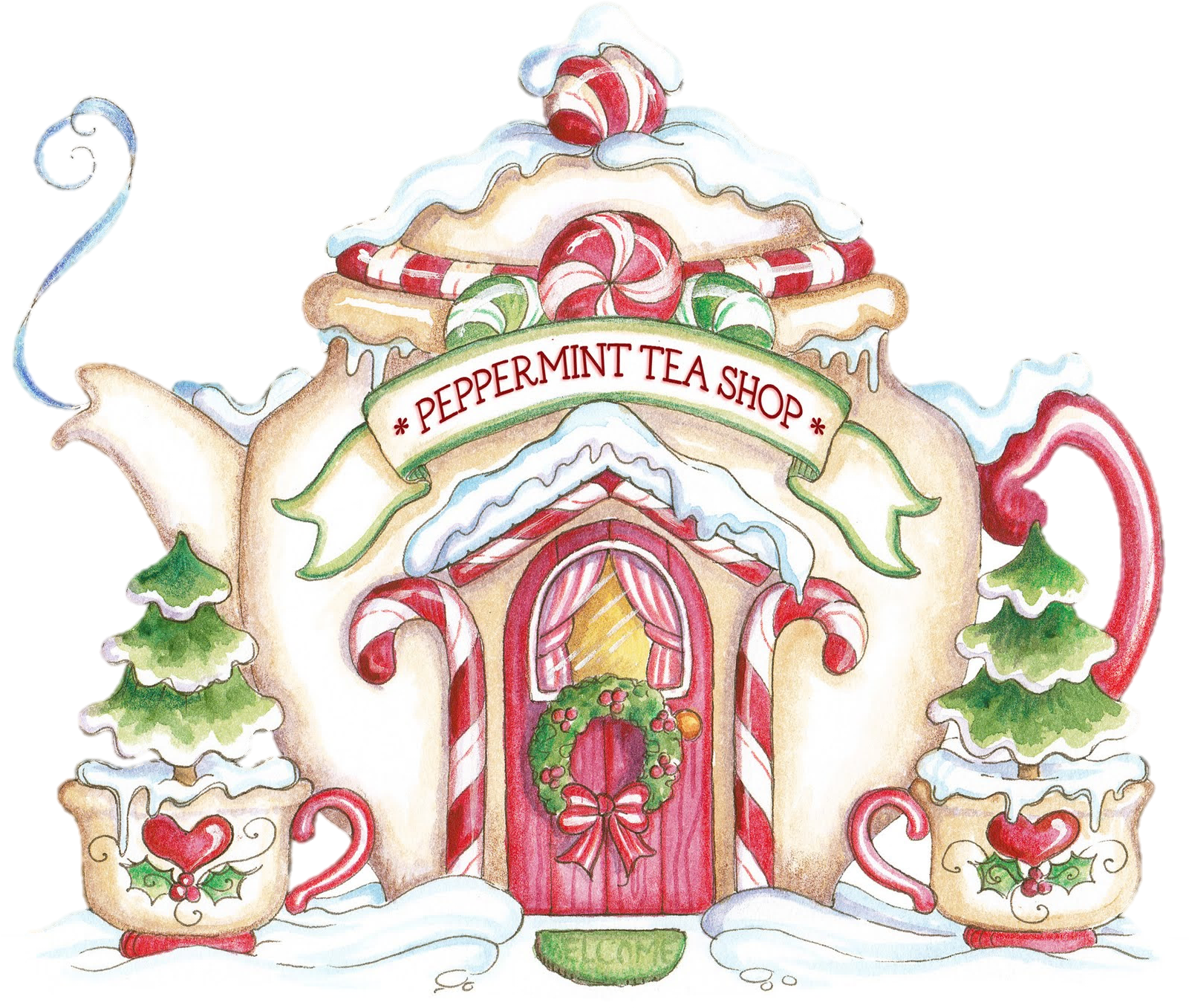 Christmas Tea, Christmas Gingerbread, Christmas Colors, - Country Christmas Shops Clipart (1600x1373), Png Download