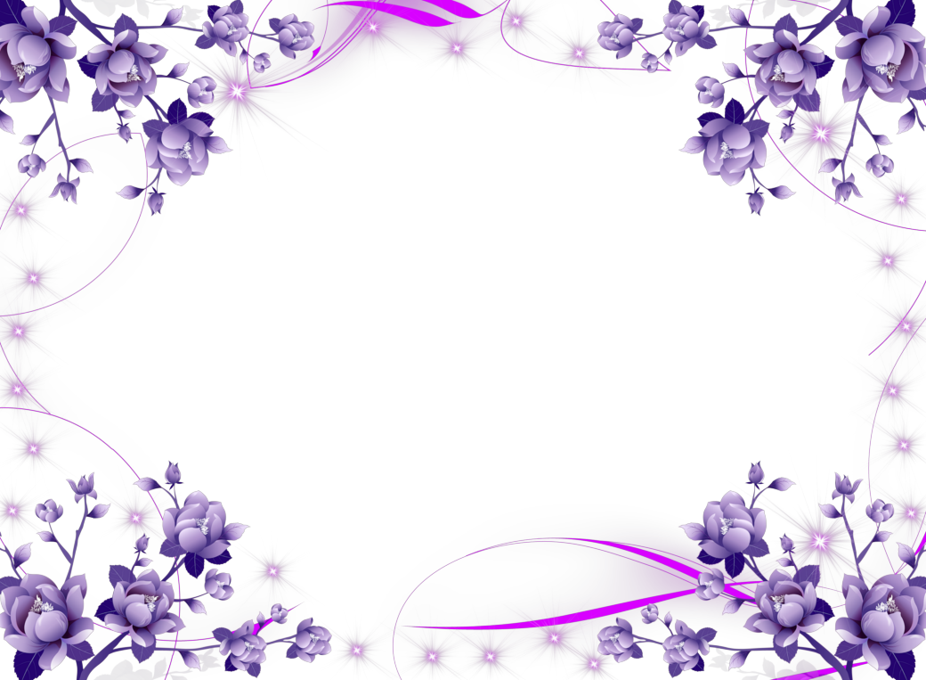 Sonhos Ao Vento - Purple Flower Border Png (1040x763), Png Download