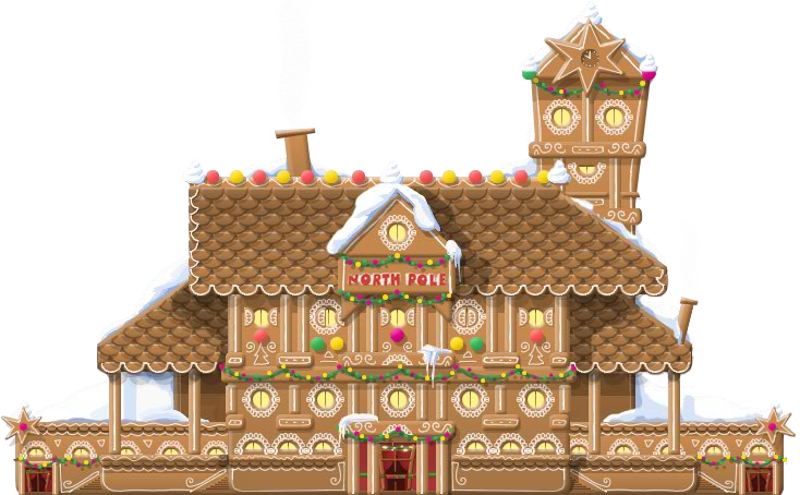 Gingerbread Station - Gingerbread Train Station (734x454), Png Download
