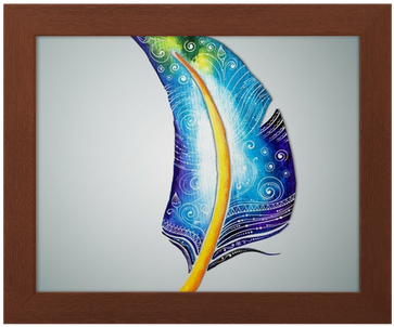 Póster Com Moldura Vector Watercolor Feather With Doodle - Vector Graphics (400x400), Png Download