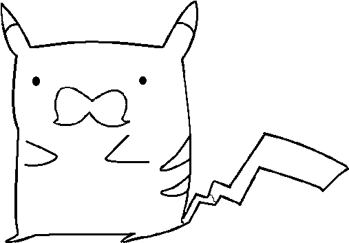 Dibujo De Pikachu Con Bigote Para Colorear Pikachu Com Bigode
