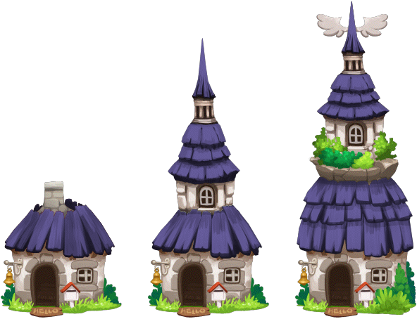 House Small Cottage Level 1to3 - Happy Street Buildings Png (592x454), Png Download