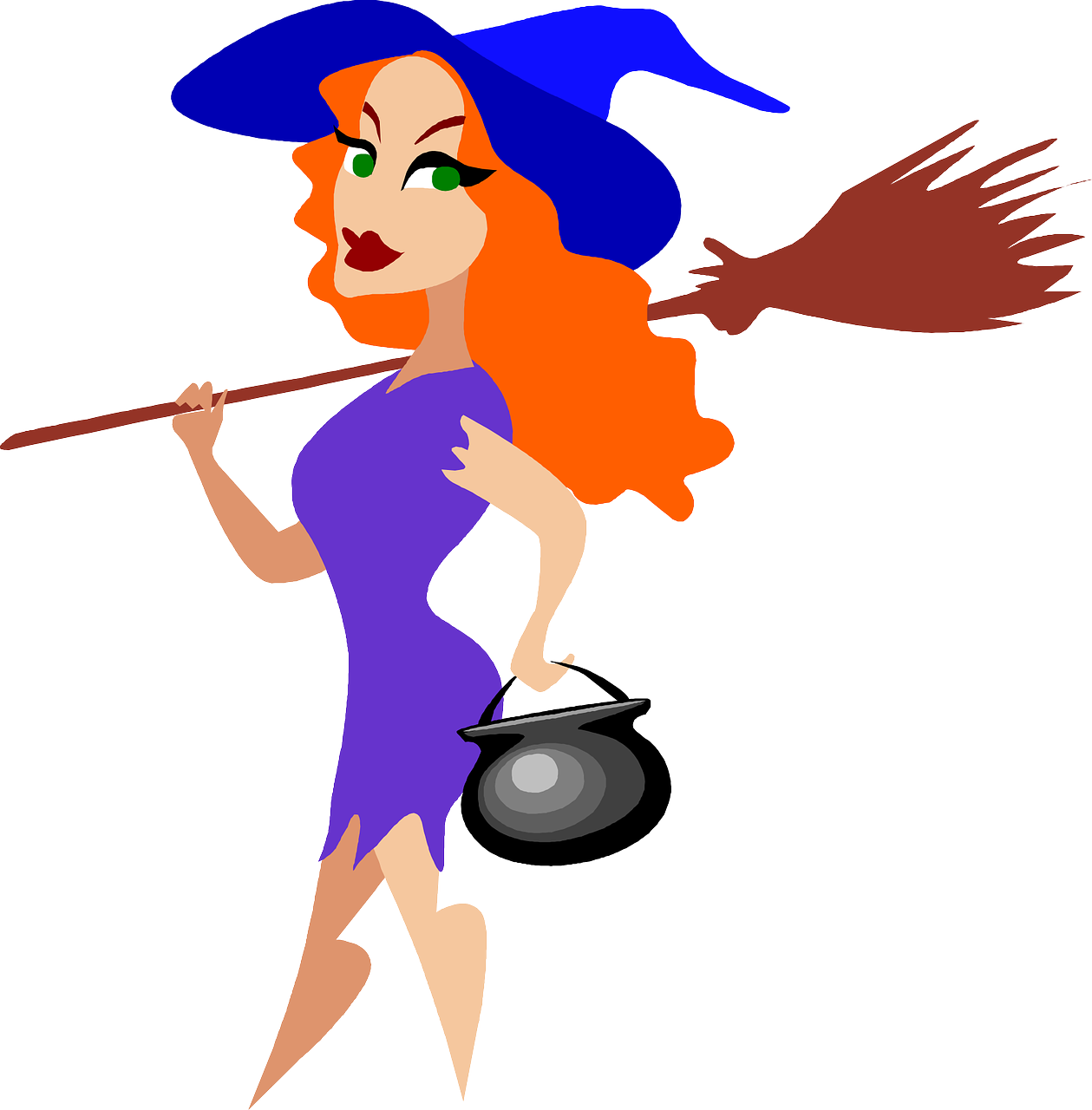 Halloween Witch Png Image - Sexy Witch Clip Art (1259x1280), Png Download