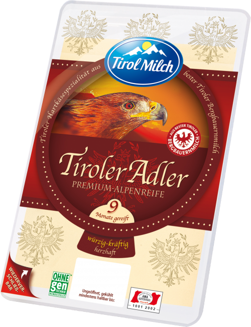 Tiroler Adler Cheese Slices 115g - Tirol Milch (500x650), Png Download