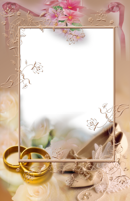 Marco Para Matrimonio En Png Con Anillo Y Detalles - Wedding Frames (518x800), Png Download