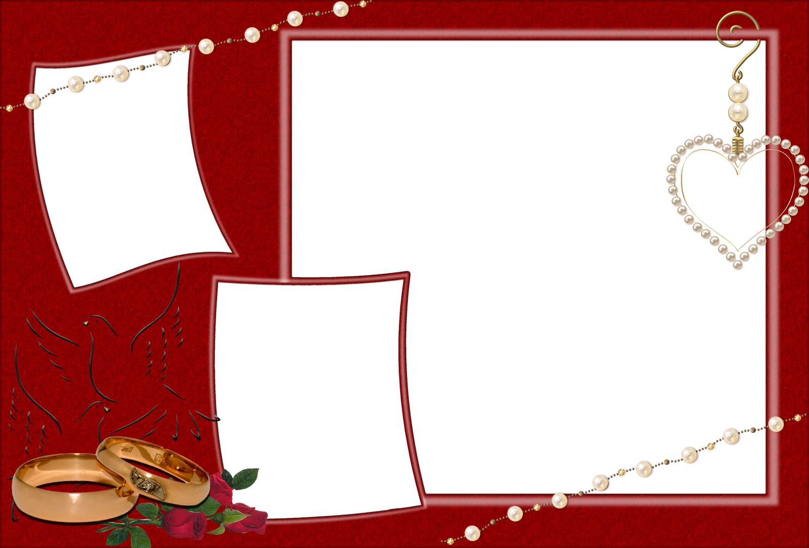 Boda - Red Wedding Frames And Borders (1600x1084), Png Download