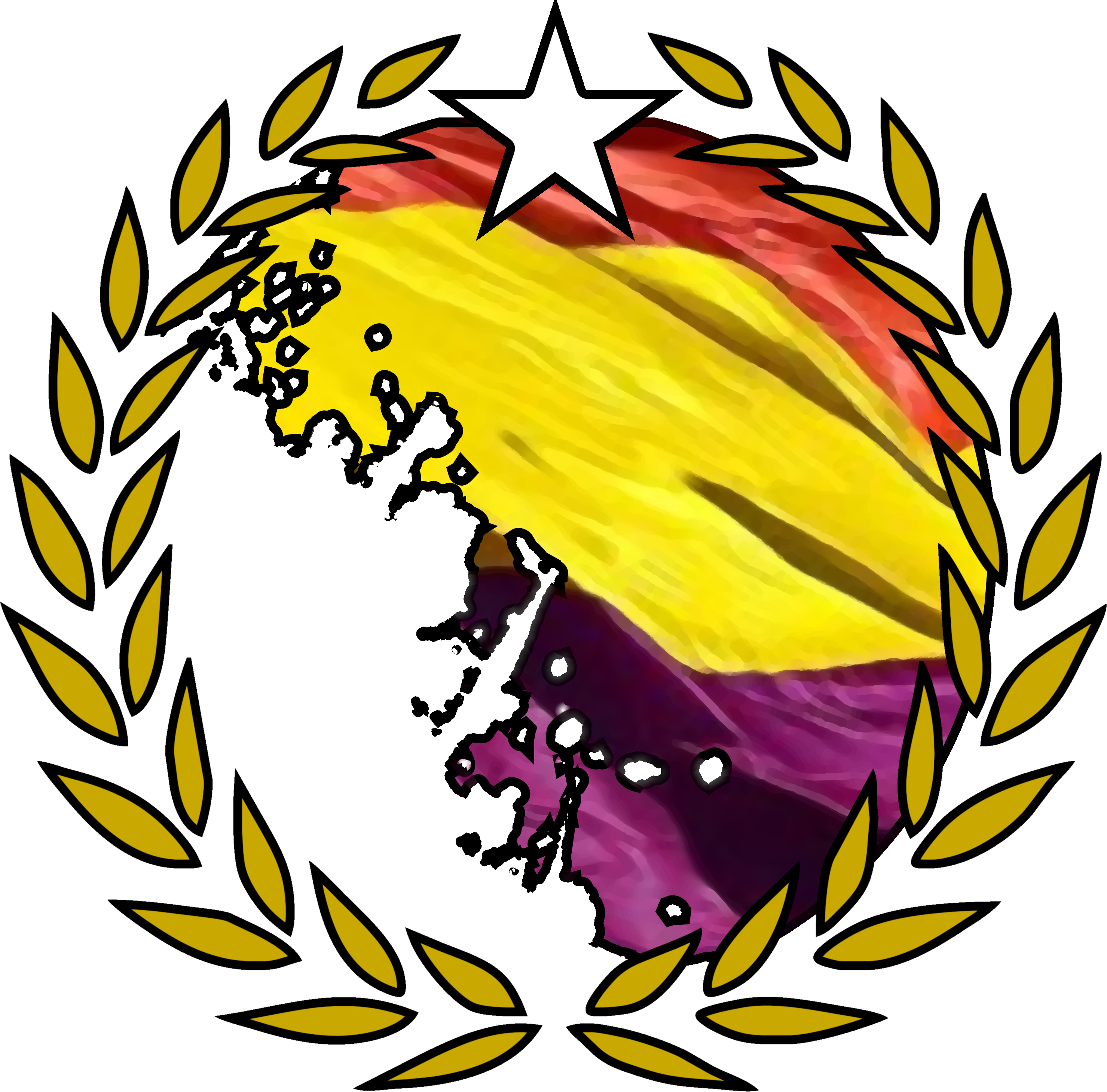 La Antigua República Corona De Laurel Estrella Bandera - Judea Flag (2959x2919), Png Download