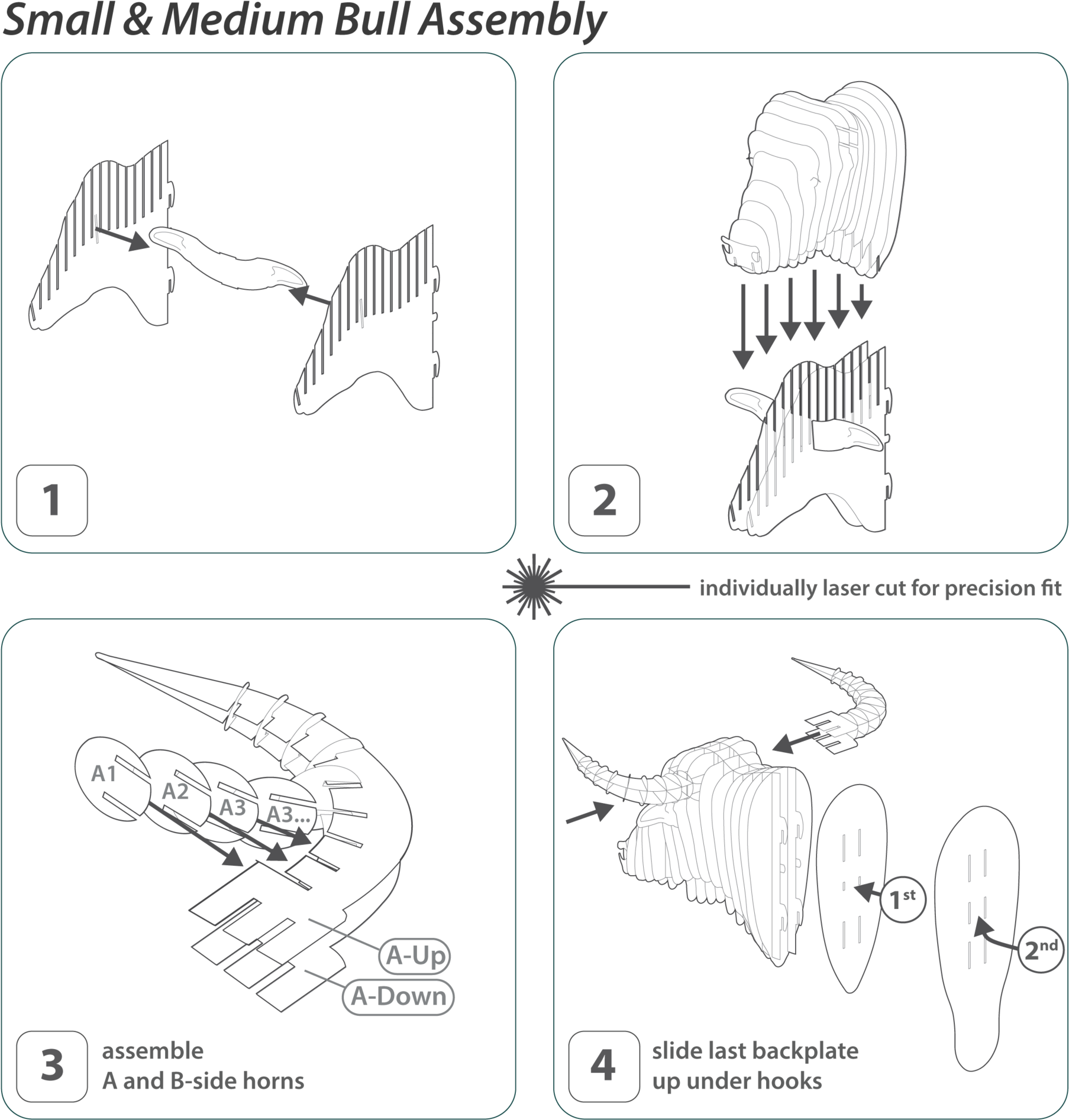 Toro The Bamboo Bull Head Instructions - Diagram (2048x2048), Png Download