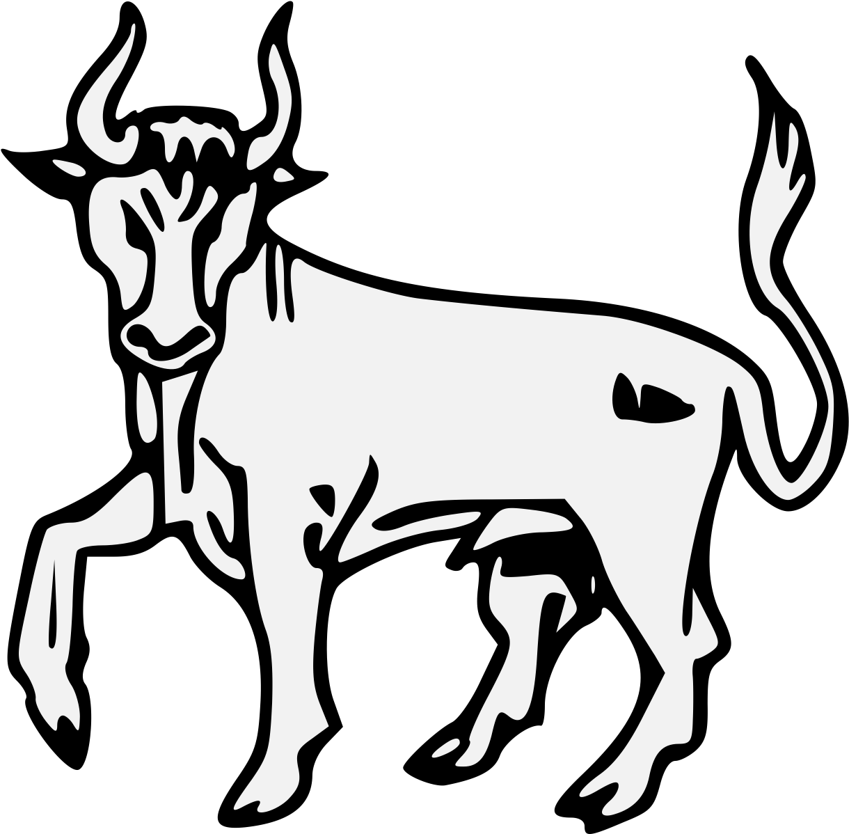Bull Passant Guardant (1237x1208), Png Download