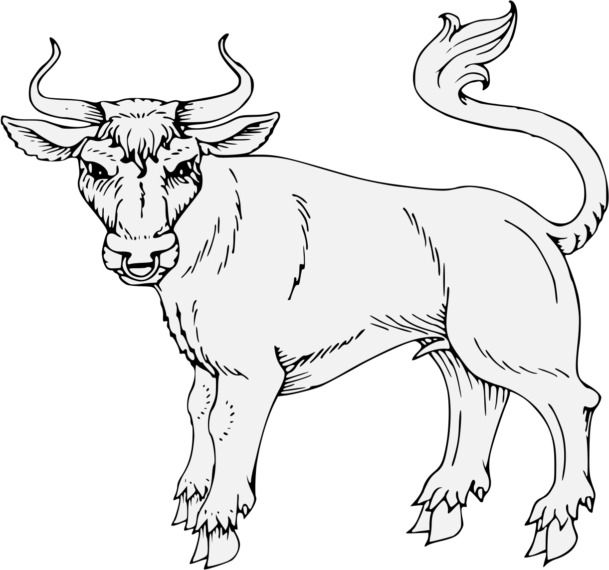 Bull Statant Guardant - Illustration (1228x1151), Png Download