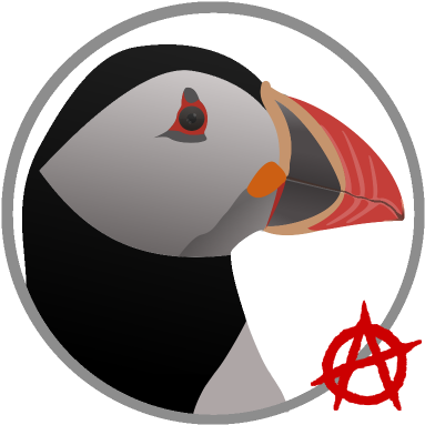 Puffinux @puffinus Puffinus@sunbeam - Anarchist 1 (red) Shower Curtain (400x400), Png Download
