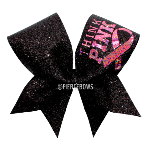 Think Pink Breast Cancer Awareness Bow - Bow Keychain (480x480), Png Download