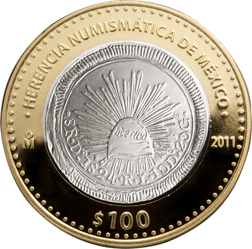 Moneda Resplandor Republicano - 100 Peso Coin Mexico (500x495), Png Download
