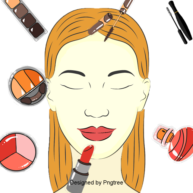 Hermosa Caricatura Encantadora Belleza Maquillaje Cuidado - Cosmetics (640x640), Png Download