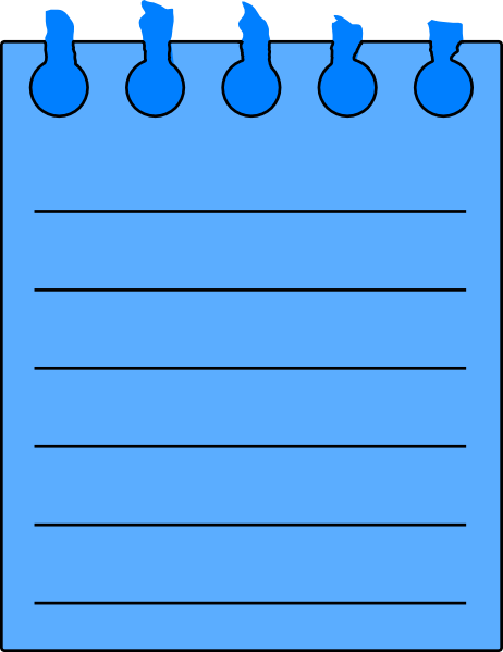 Graphic Freeuse Library Note Blue Clip Art At Clker - Note Pad Blue (462x599), Png Download