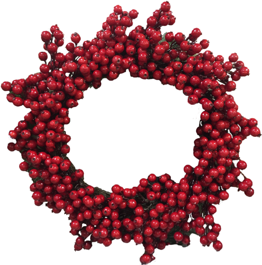 Winter Berry Png - Red Berry Wreath Png (911x877), Png Download