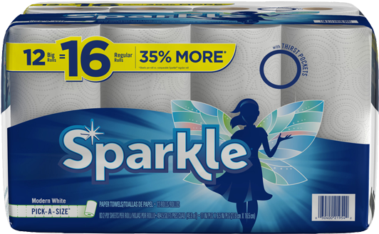 Sparkle Modern White Paper Towels - Paper Towel (600x337), Png Download