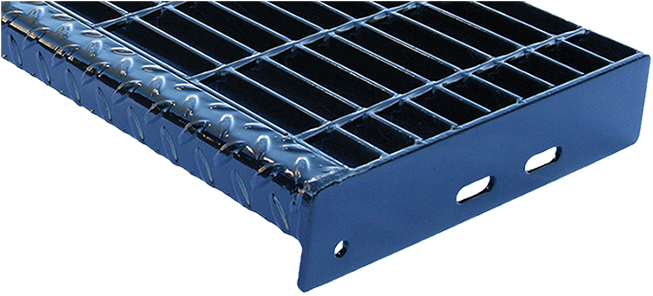 Bar Grating Stair Tread - Steel Grating For Steps (665x295), Png Download