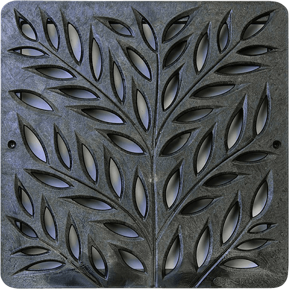 Drainage Grates - Nds 12 X 12 Black Botanical Decorative Grate (800x800), Png Download