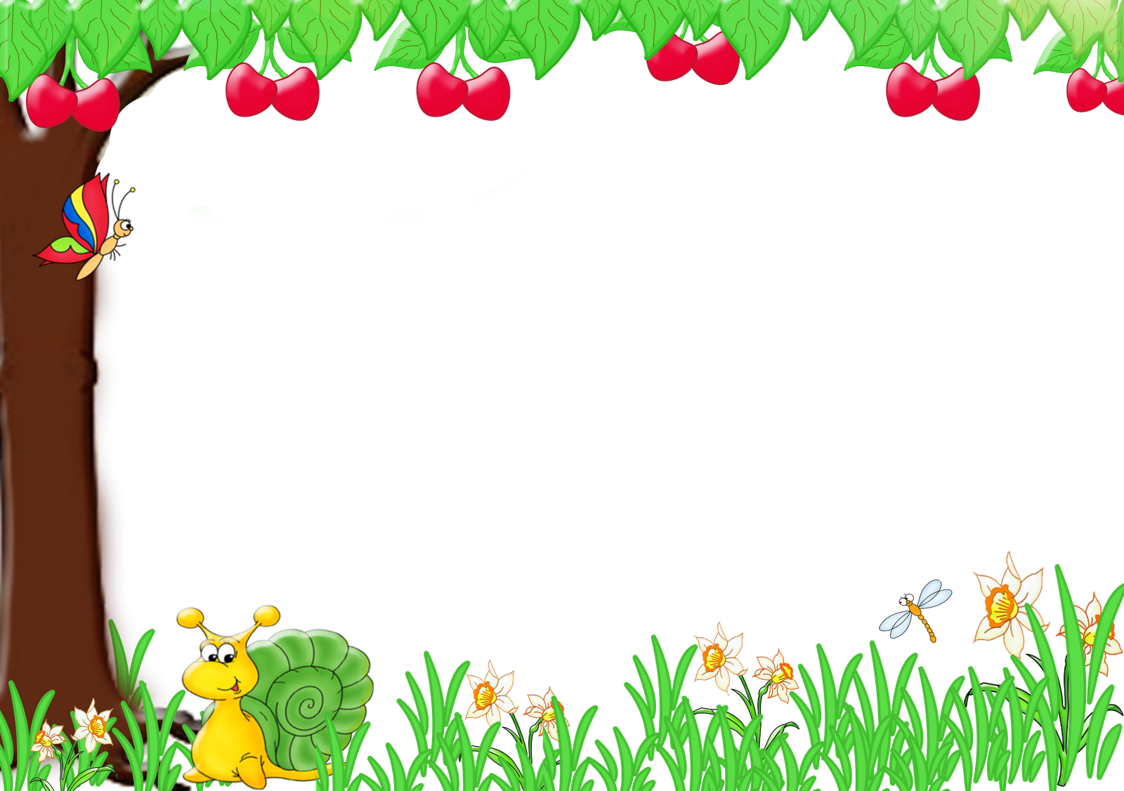 Moldura Para Fotos Infantil Floresta Decorative Borders, - Moldura Floresta Infantil (1600x1126), Png Download
