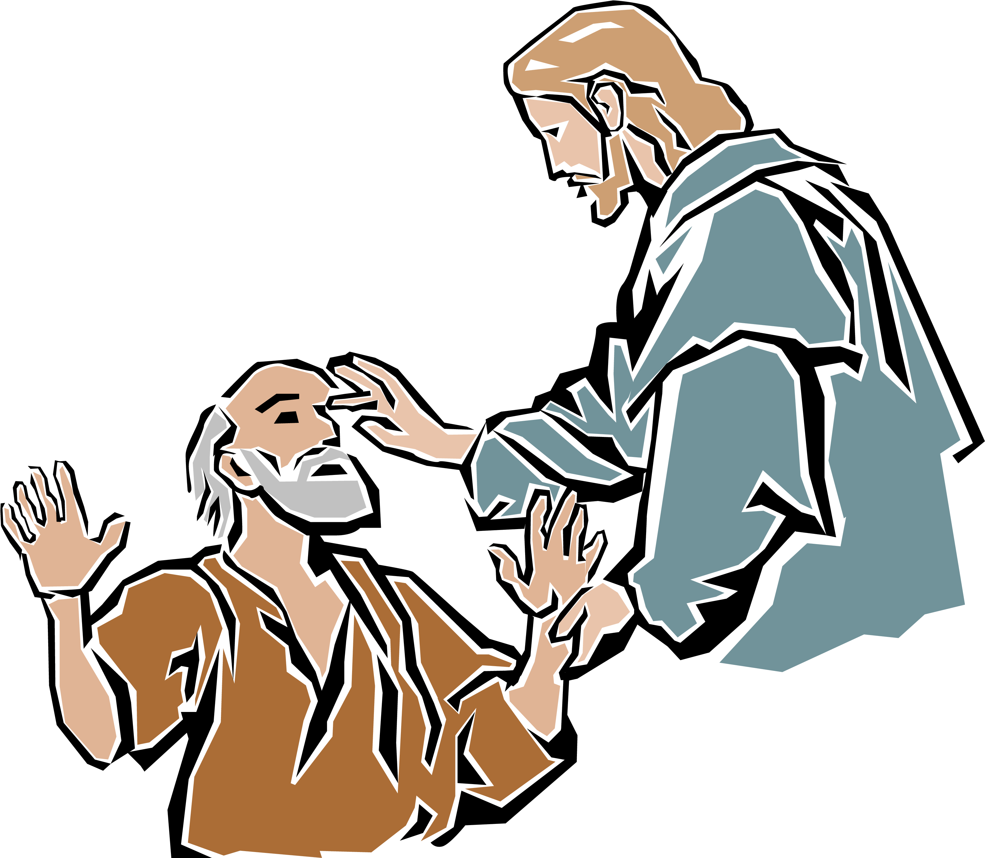 Marcos 10 46 52 2 - Jesus Heals Blind Man Clipart (3300x2867), Png Download