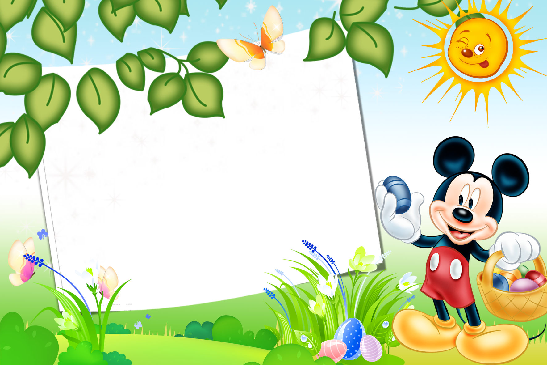 Moldura Para Fotos Infantil Mickey Disney Wallpaper, - Imagenes Con Dedicatoria Bonitas (1772x1181), Png Download